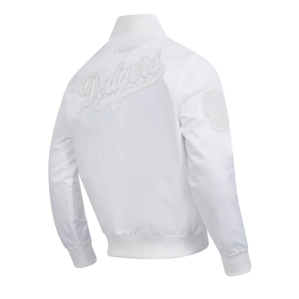 MLB LOS ANGELES DODGERS WHITE OUT MEN'S SATIN JACKET