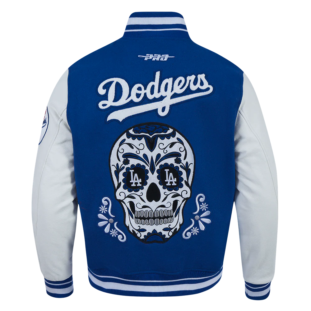 MLB LOS ANGELES DODGERS SUGAR SKULL MEN'S RIB WOOL VARSITY JACKET