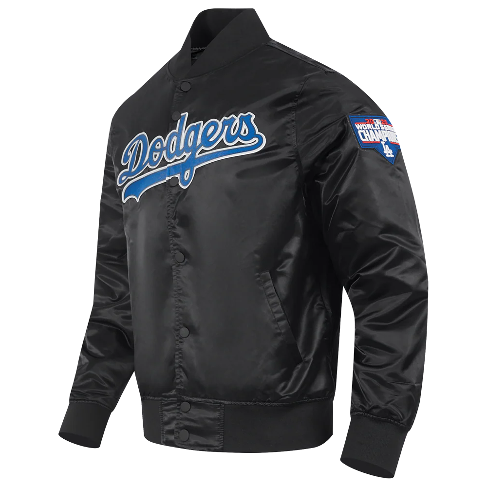 MLB LOS ANGELES DODGERS BIG LOGO WORLD SERIES MEN'S SATIN JACKET