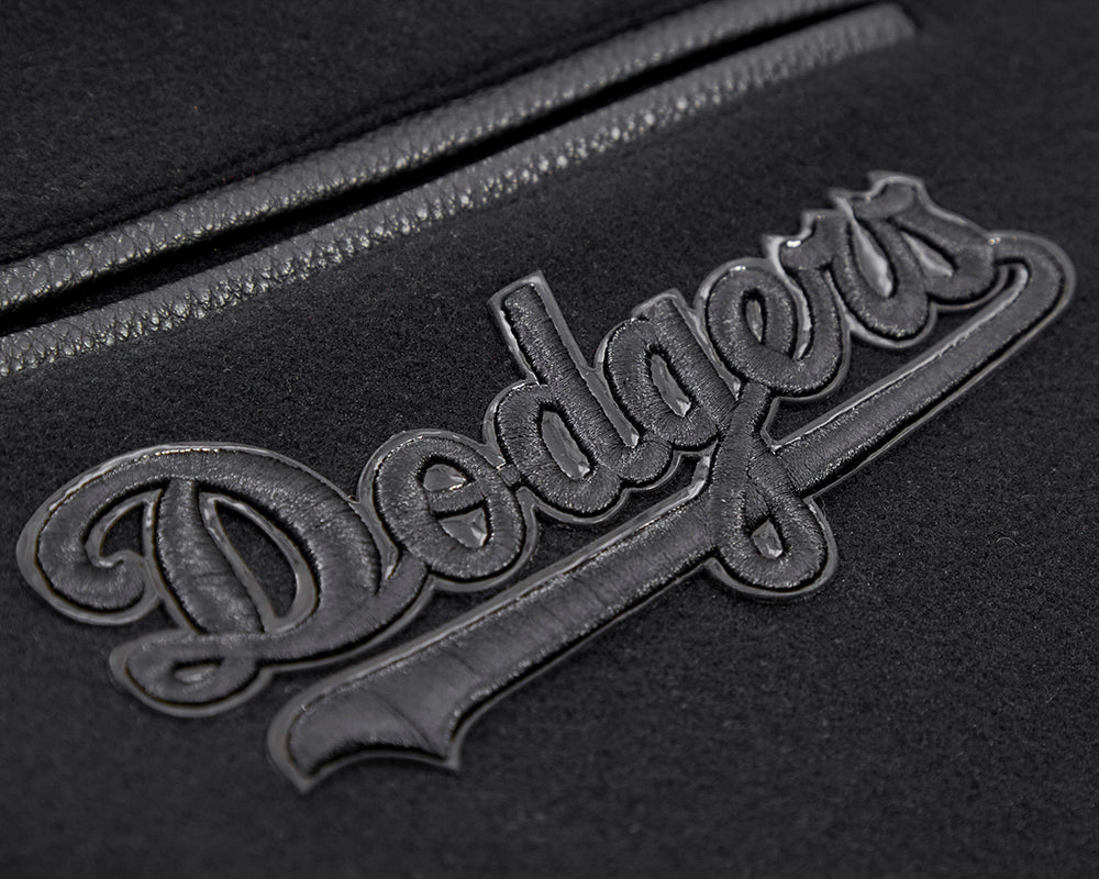 MLB LOS ANGELES DODGERS PRO TRIPLE BLACK MEN'S VARSITY JACKET