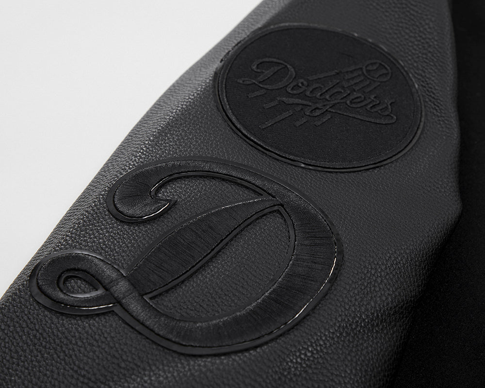 MLB LOS ANGELES DODGERS PRO TRIPLE BLACK MEN'S VARSITY JACKET