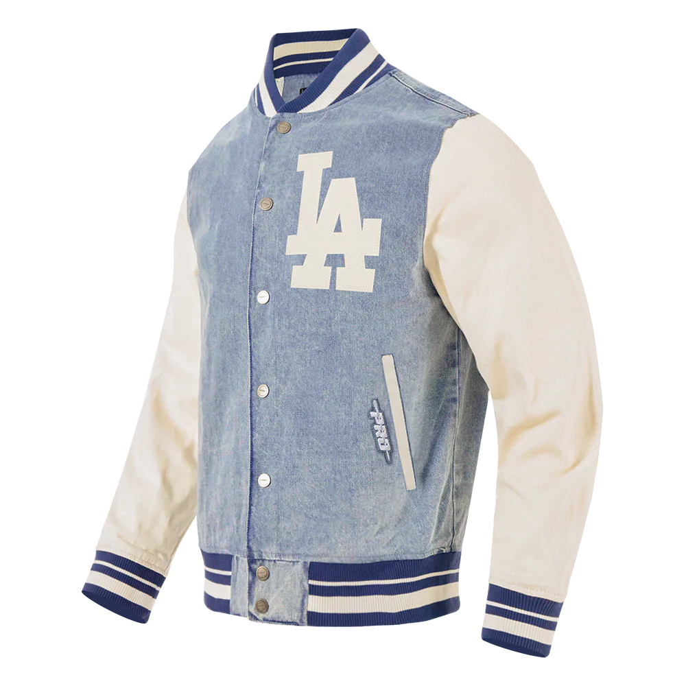 MLB LOS ANGELES DODGERS VARSITY BLUES MEN'S DENIM VARSTIY JACKET