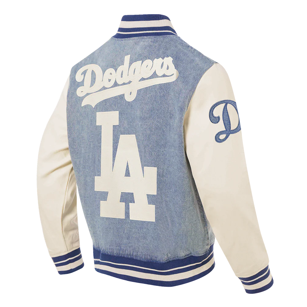 MLB LOS ANGELES DODGERS VARSITY BLUES MEN'S DENIM VARSTIY JACKET