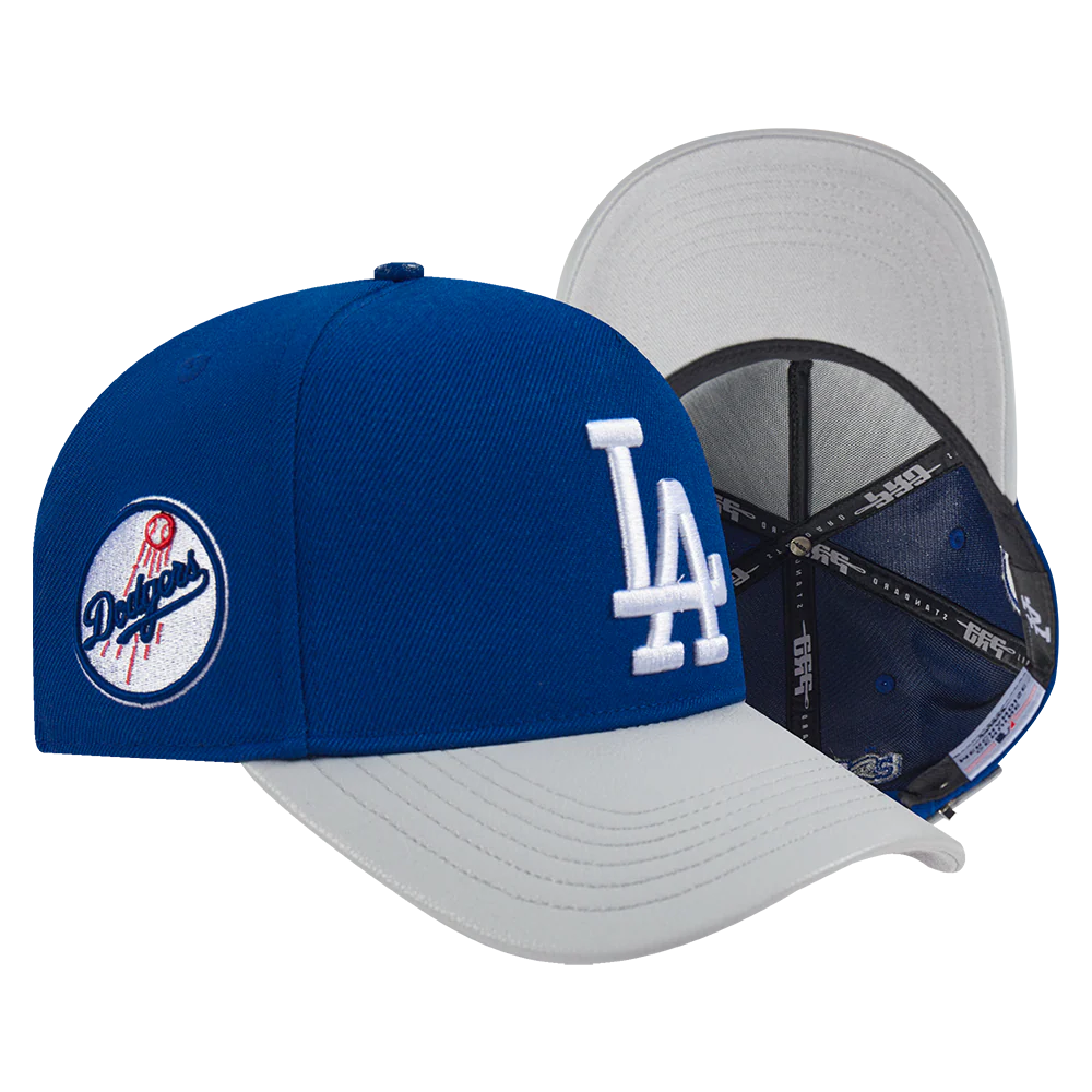MLB LOS ANGELES DODGERS CITY RANSOM LEATHER PINCH FRONT STRAPBACK HAT