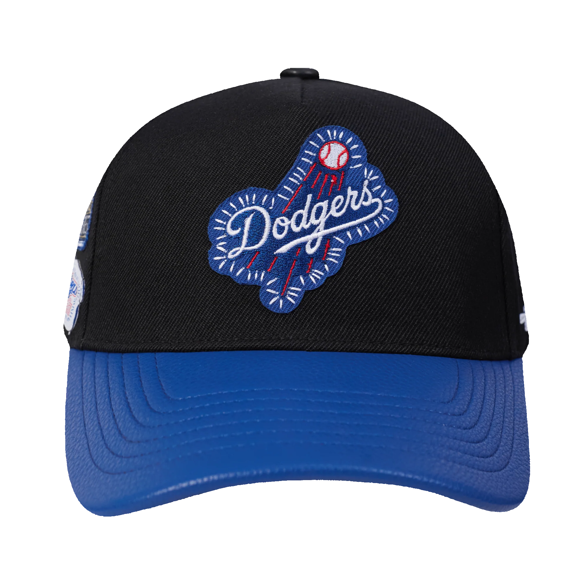 MLB LOS ANGELES DODGERS DIY PICK STITCH LEATHER PINCH FRONT STRAPBACK