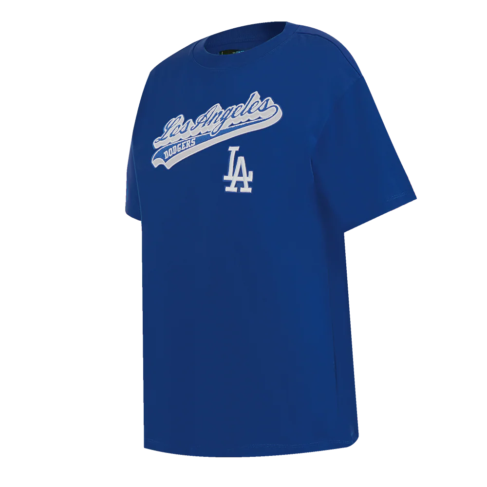 MLB LOS ANGELES DODGERS SCRIPT TAIL WOMEN'S COTTON BOYFRIEND TOP