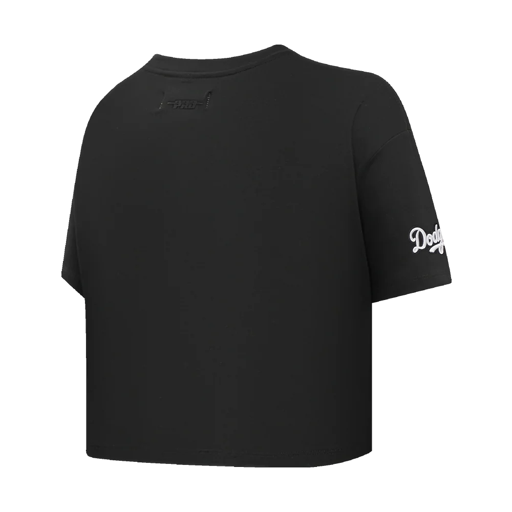 MLB LOS ANGELES DODGERS SCRIPT TAIL WOMEN'S SINGLE JERSEY BOXY TOP