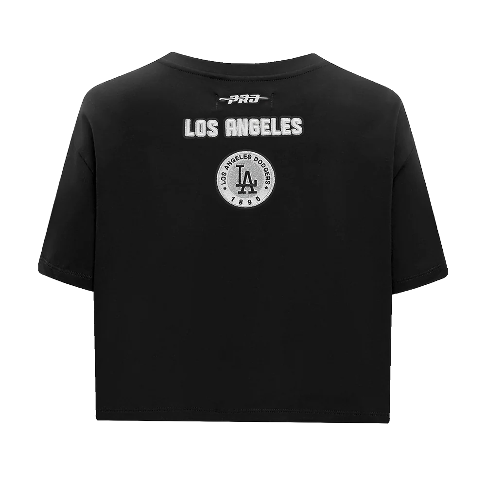 MLB LOS ANGELES DODGERS PEARLS WOMEN'S SINGLE JERSEY BOXY TOP