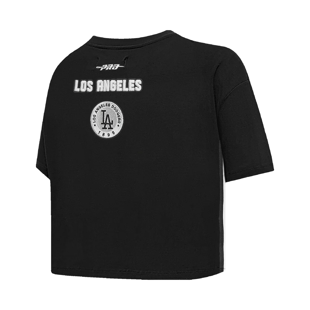 MLB LOS ANGELES DODGERS PEARLS WOMEN'S SINGLE JERSEY BOXY TOP