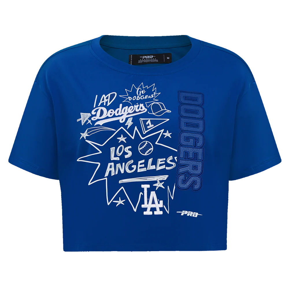 MLB LOS ANGELES DODGERS SKETCHBOOK WOMEN'S SINGLE JERSEY BOXY TEE
