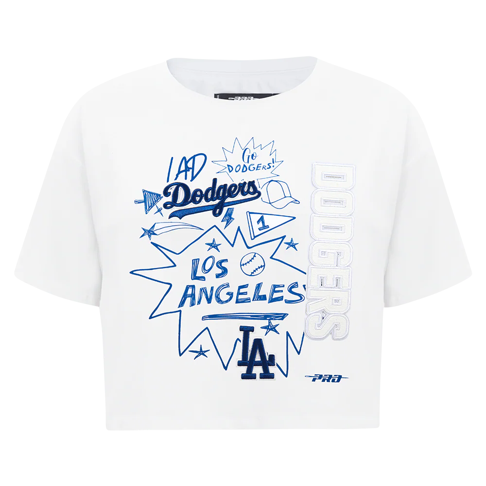 MLB LOS ANGELES DODGERS SKETCHBOOK WOMEN'S SINGLE JERSEY BOXY TEE