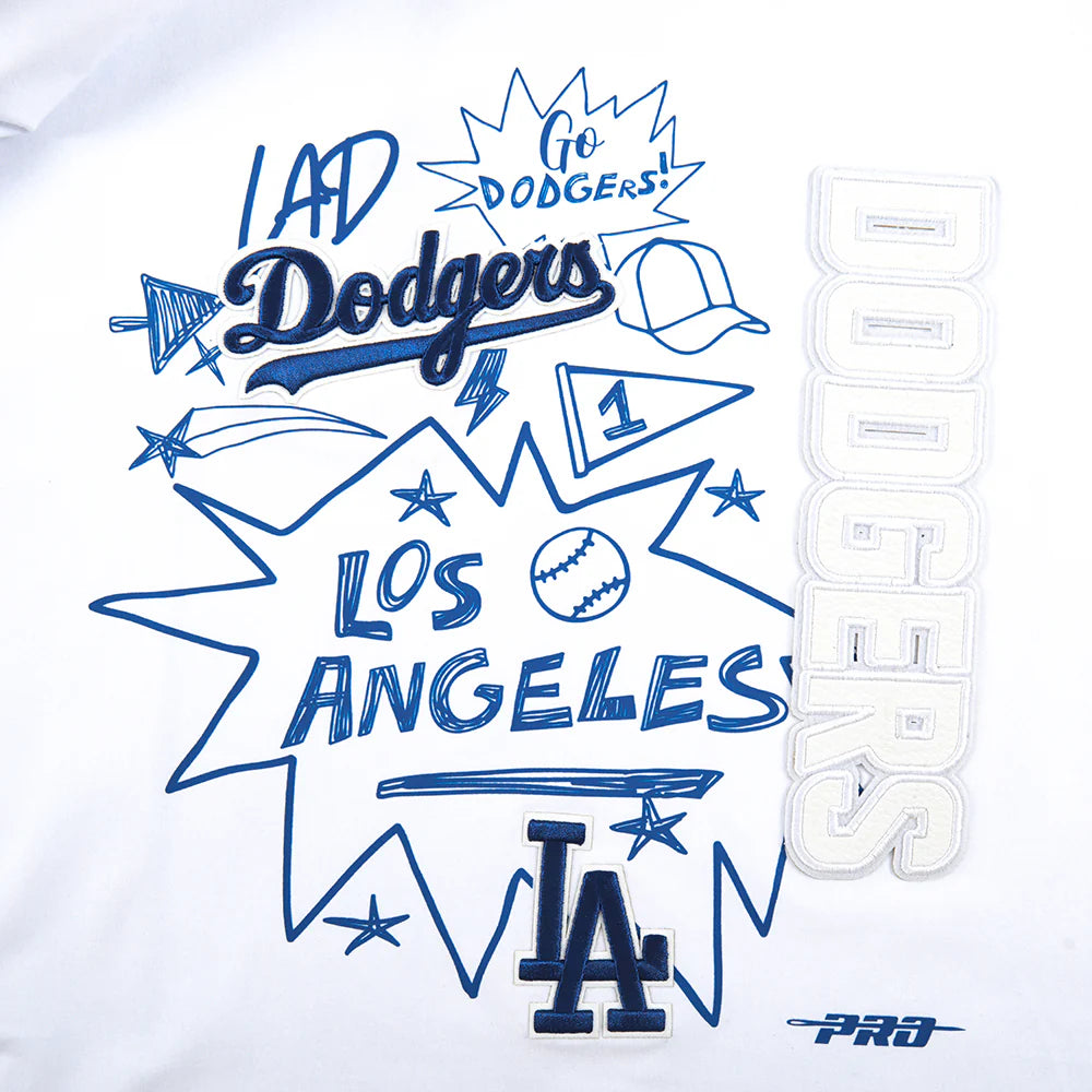 MLB LOS ANGELES DODGERS SKETCHBOOK WOMEN'S SINGLE JERSEY BOXY TEE