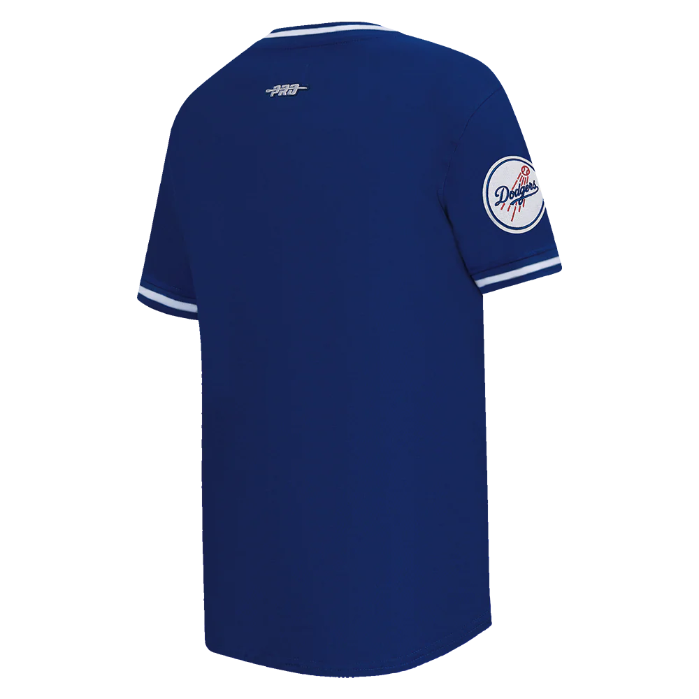 MLB LOS ANGELES DODGERS CLASSIC BIG BOYS SHORT SLEEVE STRIPED RIB TOP