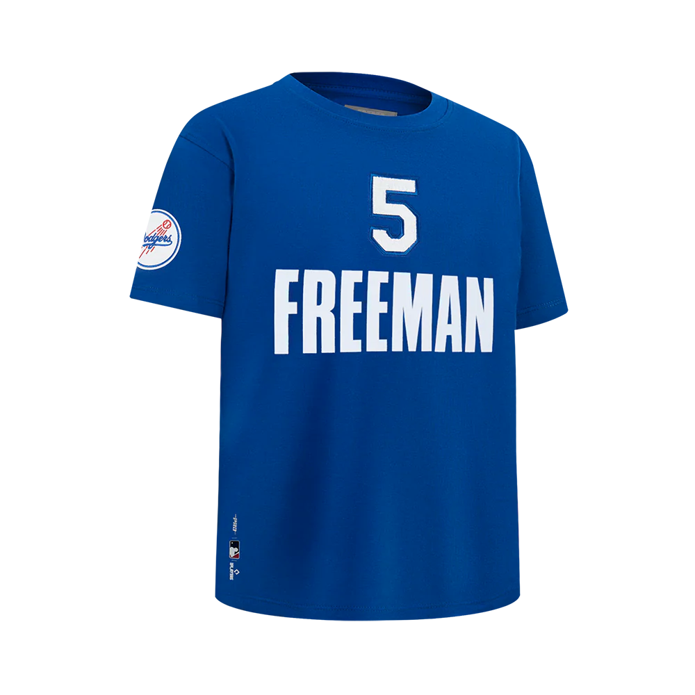 MLB LOS ANGELES DODGERS FREDDIE FREEMAN #5 CLASSIC PLAYER NAME AND NUMBER BIG BOYS SHORT SLEEVE TOP