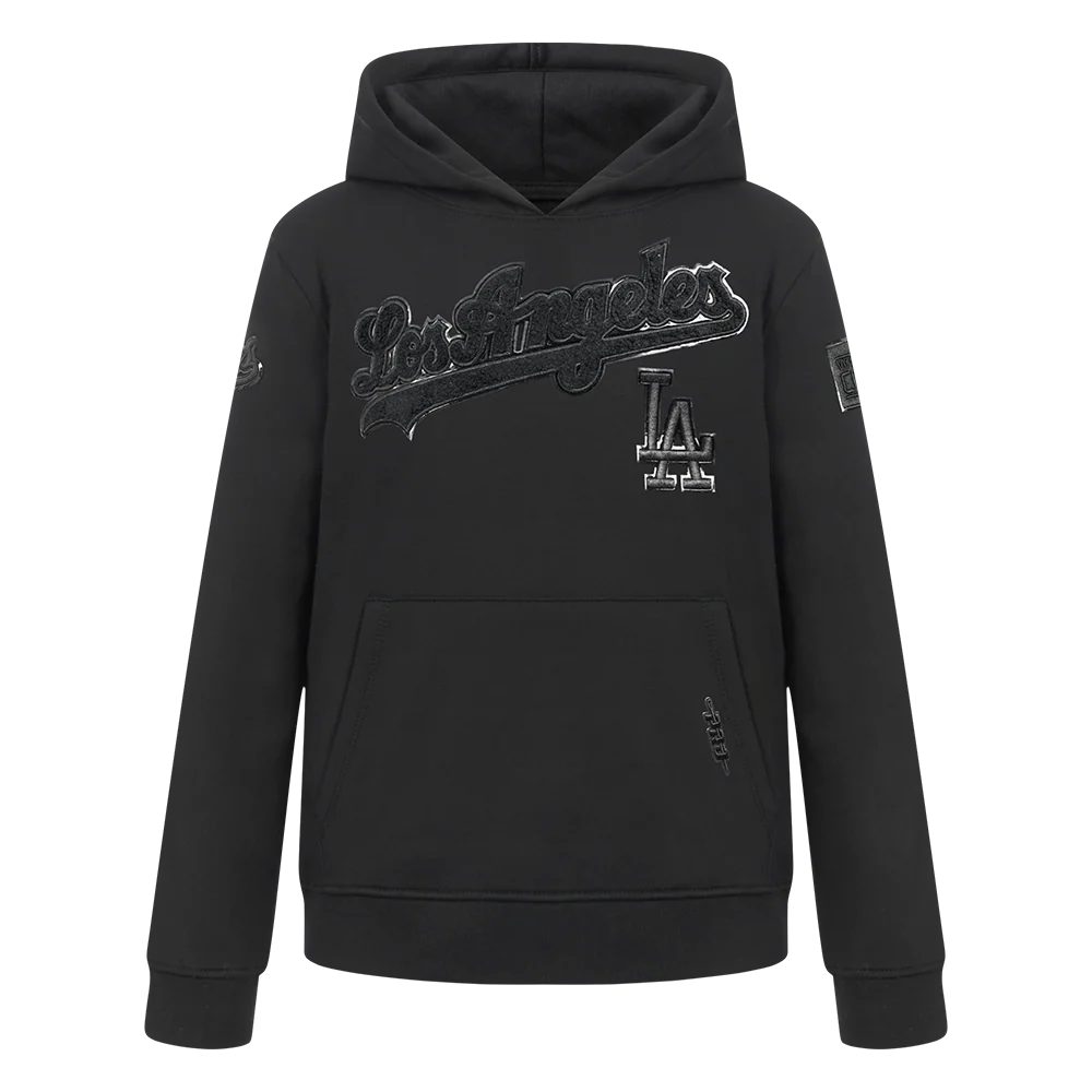 MLB LOS ANGELES DODGERS TRIPLE BLACK BIG BOYS FLEECE PULLOVER HOODIE