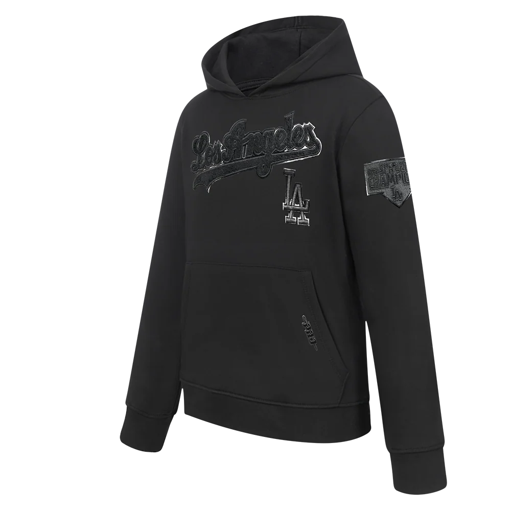 MLB LOS ANGELES DODGERS TRIPLE BLACK BIG BOYS FLEECE PULLOVER HOODIE
