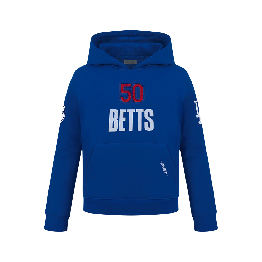 MLB LOS ANGELES DODGERS MOOKIE BETTS #50 CLASSIC PLAYER NAME AND NUMBER BIG BOYS PULLOVER HOODIE
