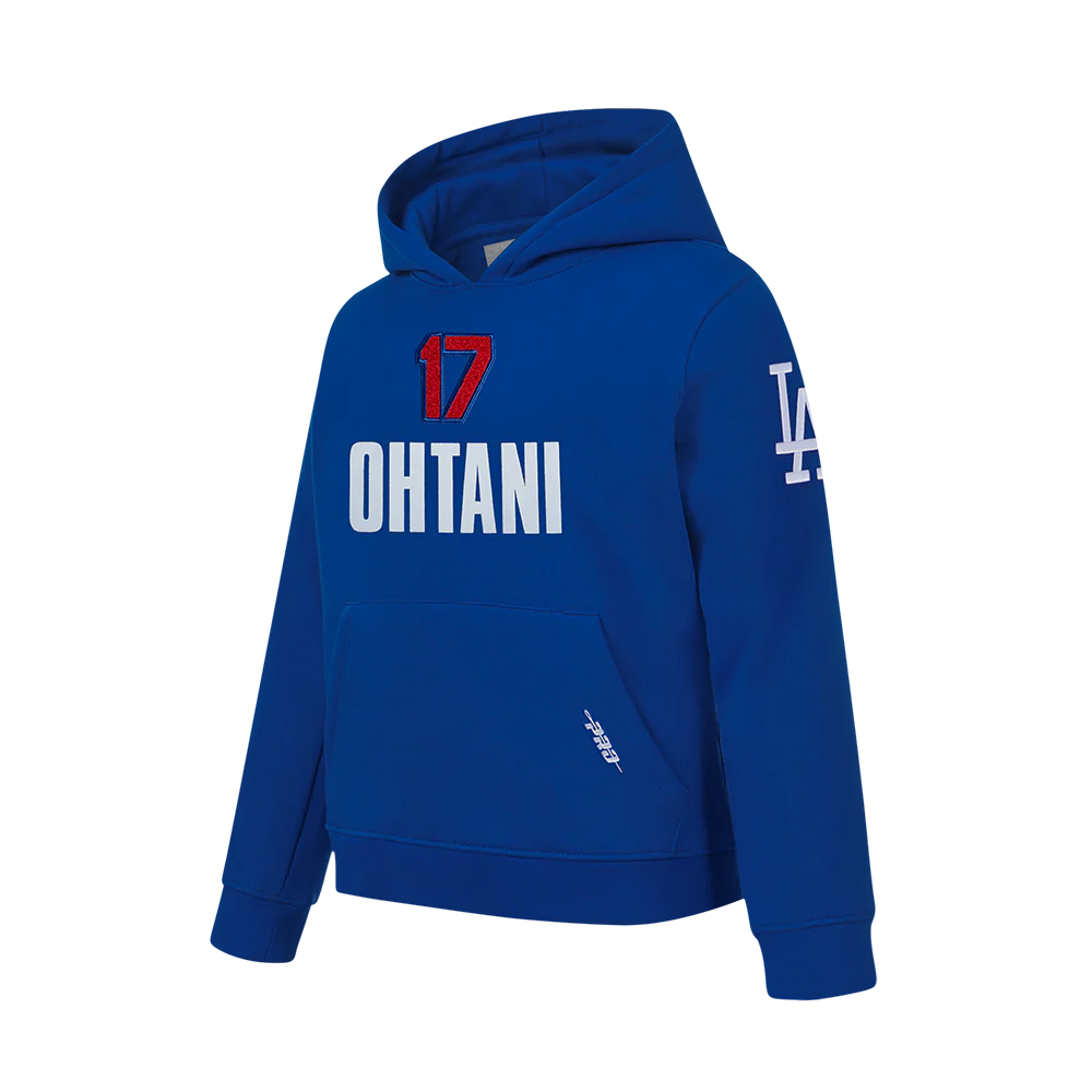 MLB LOS ANGELES DODGERS SHOHEI OHTANI #17 CLASSIC PLAYER NAME AND NUMBER BIG BOYS PULLOVER HOODIE