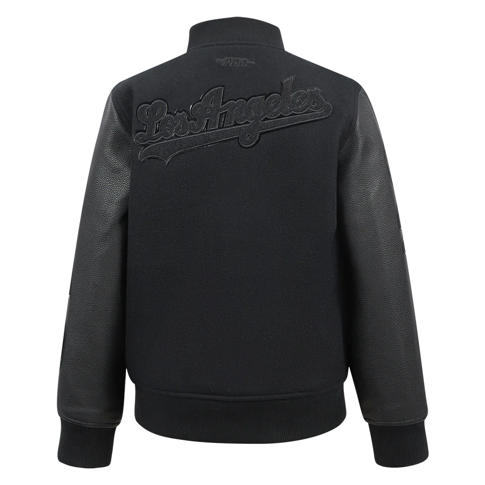 MLB LOS ANGELES DODGERS TRIPLE BLACK BIG BOYS WOOL VARSITY JACKET