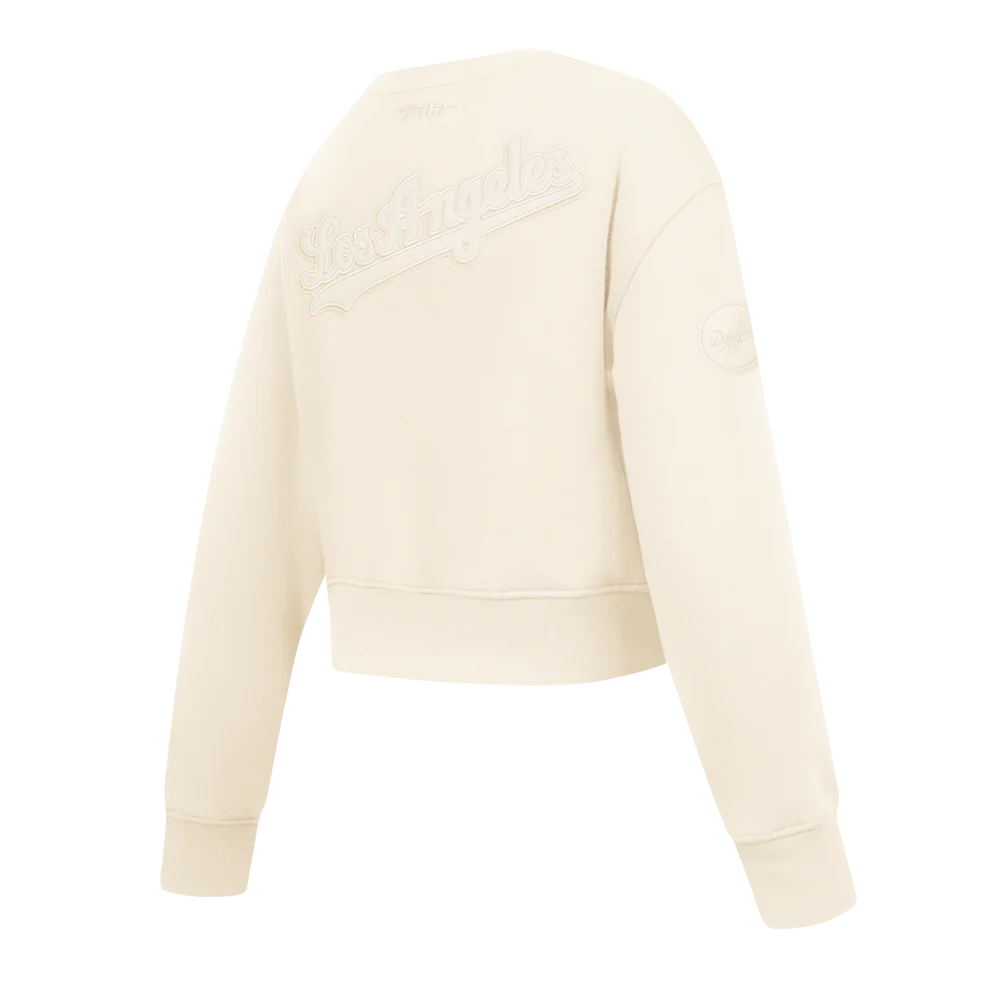 MLB LOS ANGELES DODGERS NEUTRAL BIG GIRLS FLEECE CREWNECK