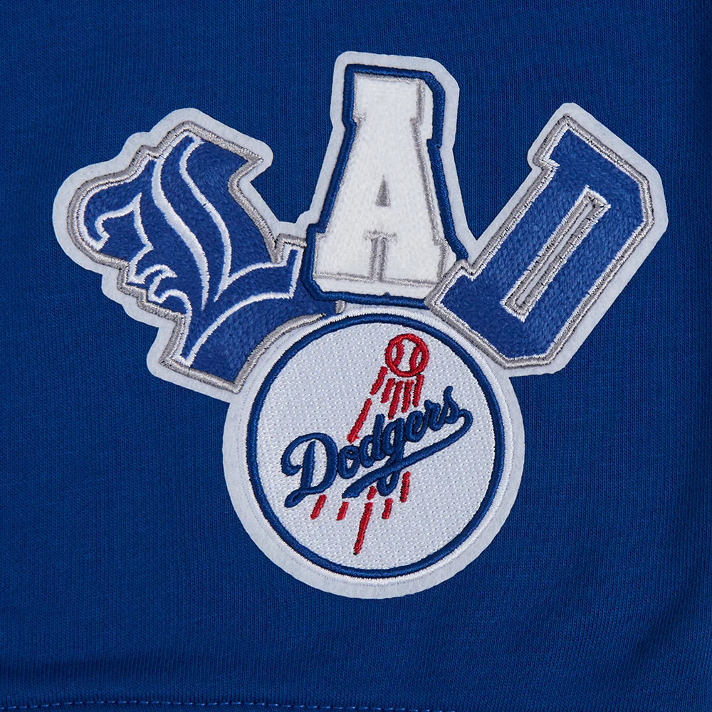 MLB LOS ANGELES DODGERS CITY RANSOM WOMEN'S RIB FLEECE CROPPED PULLOVER HOODIE