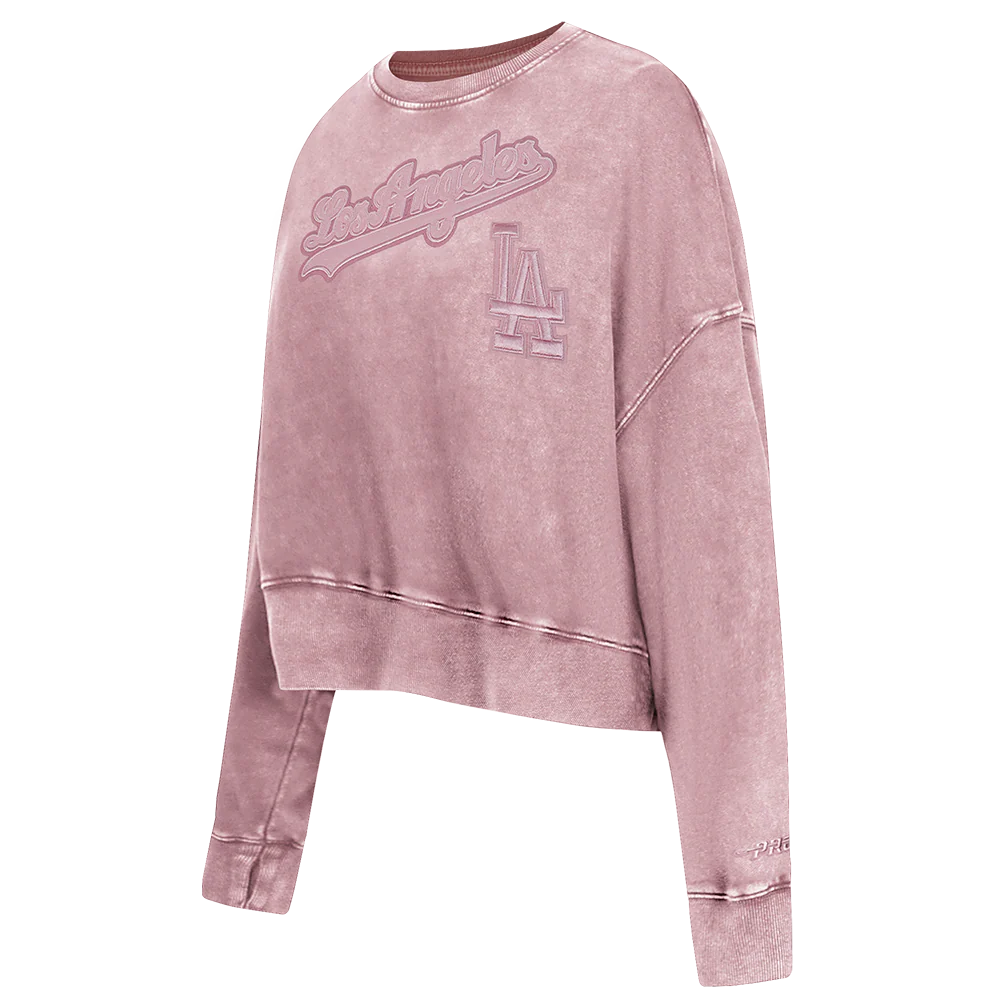 MLB LOS ANGELES DODGERS WASHED CLASSIC WOMEN'S ENZYME WASH FT CREWNECK