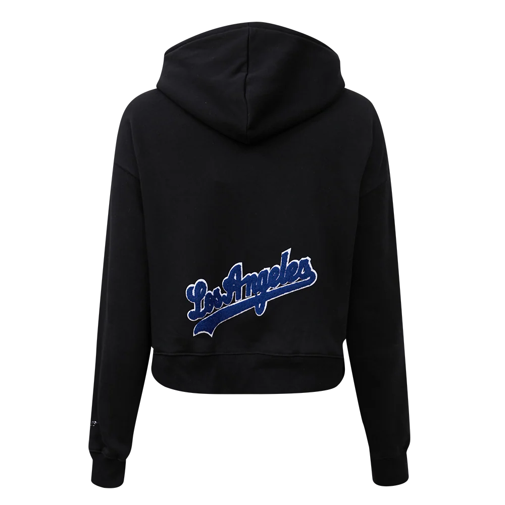 MLB LOS ANGELES DODGERS CLASSIC WOMEN'S CROPPED PULLOVER HOODIE