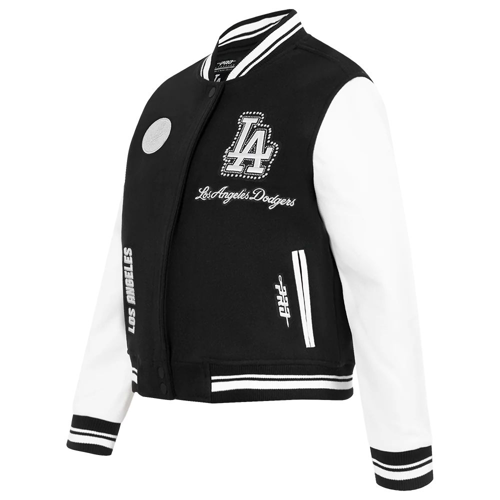 MLB LOS ANGELES DODGERS PEARLS WOMEN'S RIB WOOL VARSITY JACKET