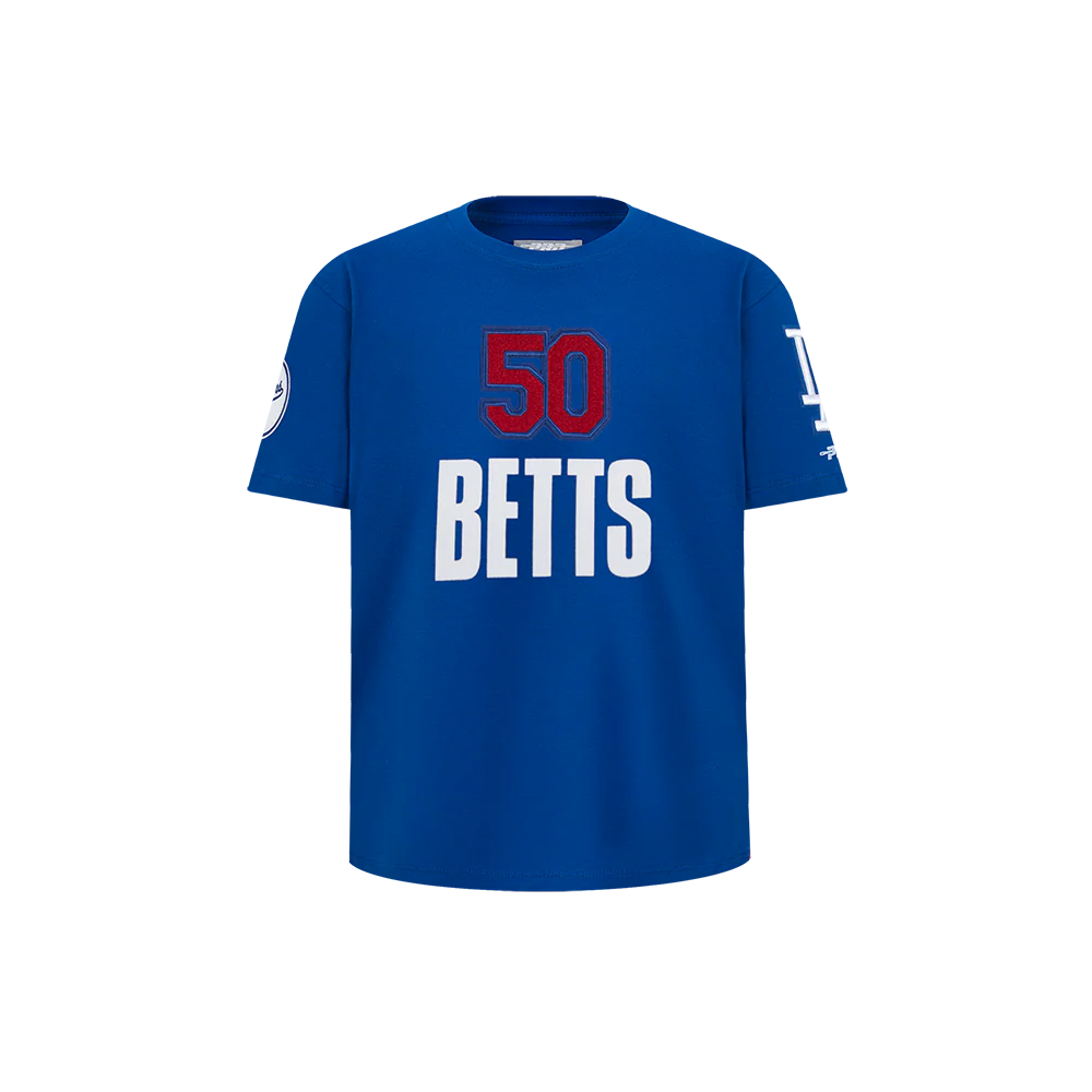MLB LOS ANGELES DODGERS MOOKIE BETTS #50 CLASSIC PLAYER NAME AND NUMBER LITTLE BOYS SHORT SLEEVE TOP
