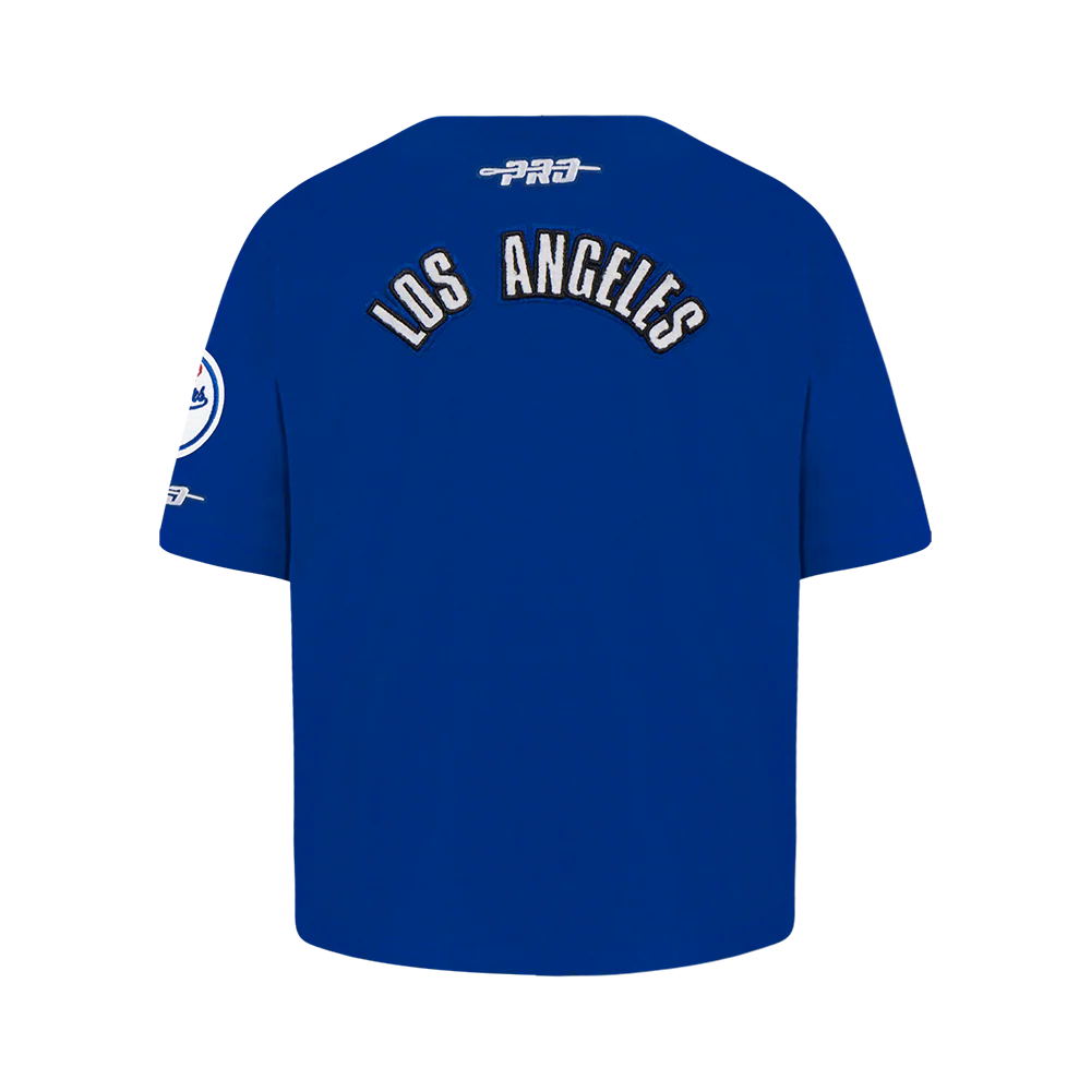MLB LOS ANGELES DODGERS CLASSIC LITTLE GIRLS SHORT SLEEVE BOXY TOP