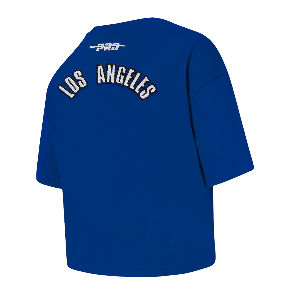 MLB LOS ANGELES DODGERS CLASSIC TODDLER GIRLS SHORT SLEEVE BOXY TOP