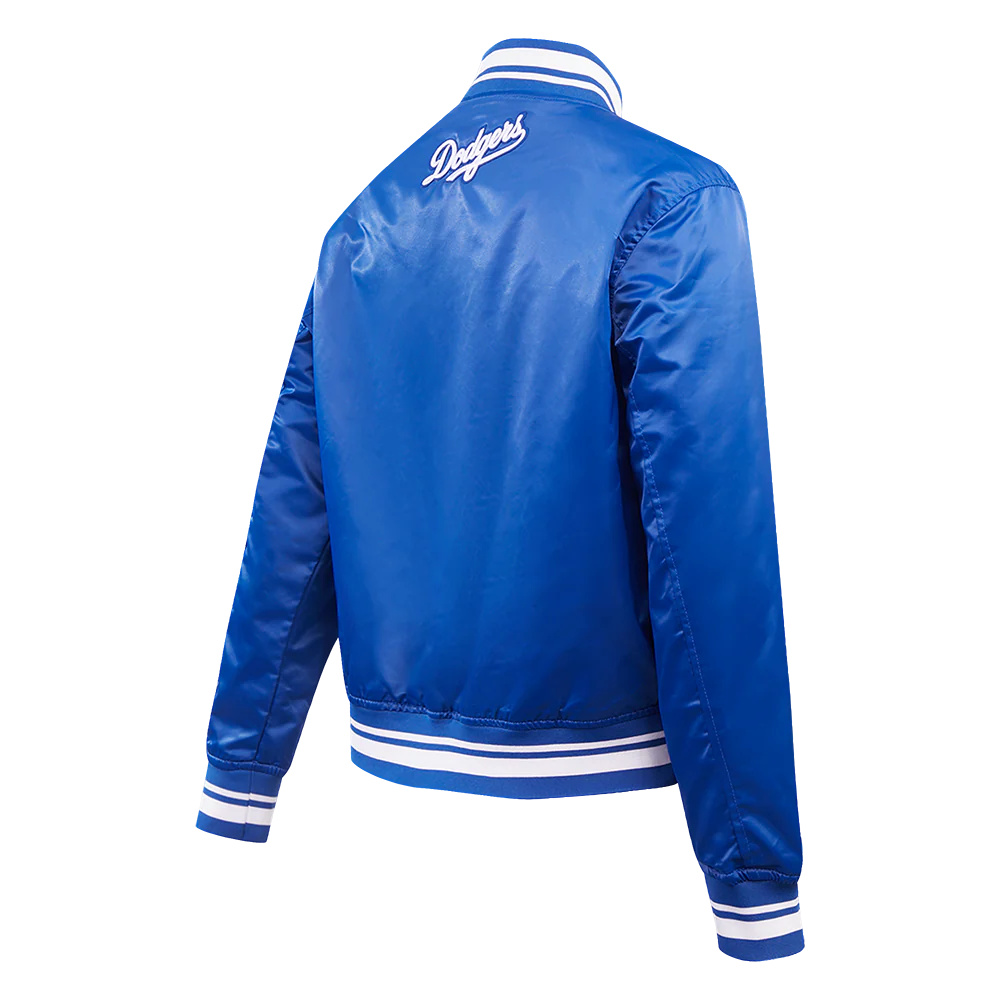 MLB LOS ANGELES DODGERS SCRIPT TAIL WOMEN'S RIB SATIN JACKET