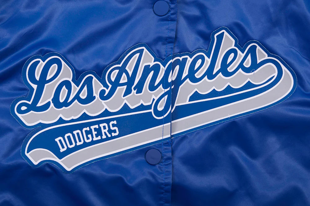 MLB LOS ANGELES DODGERS SCRIPT TAIL WOMEN'S RIB SATIN JACKET