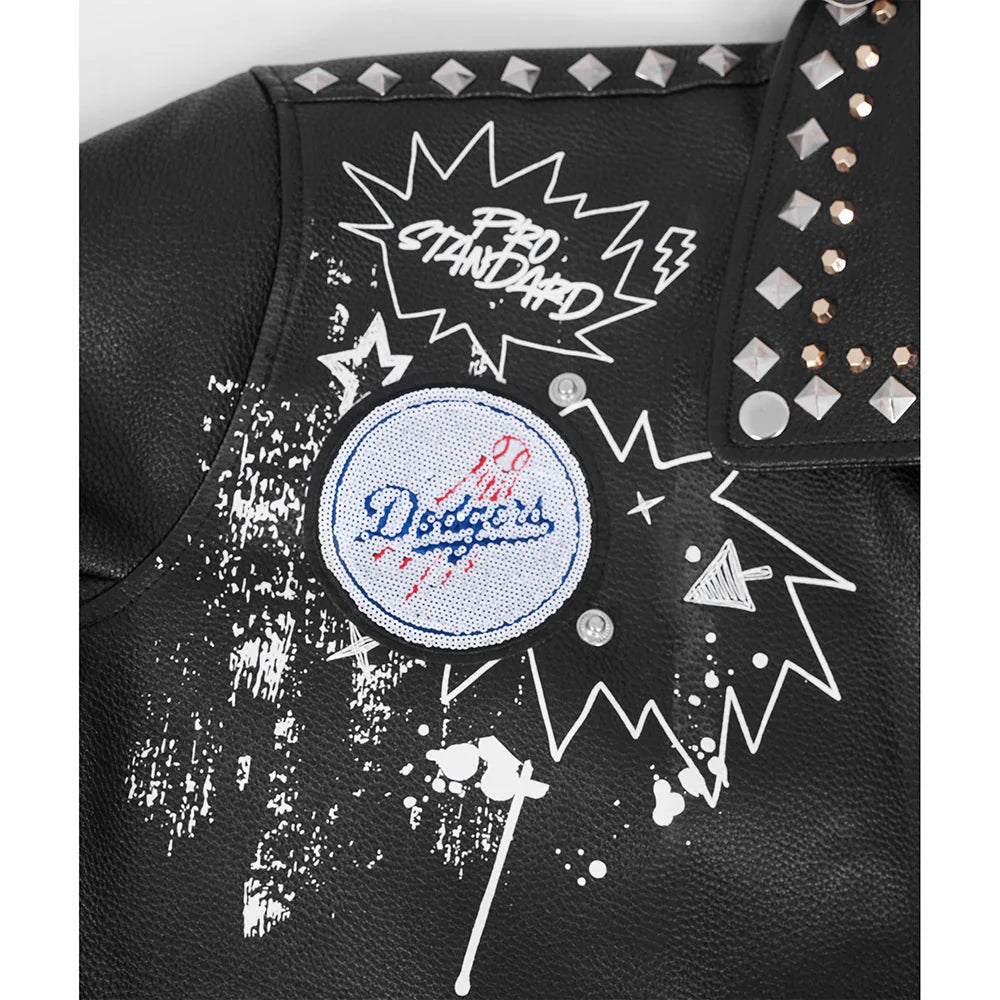 MLB LOS ANGELES DODGERS SKETCHBOOK WOMEN'S LEATHER JACKET