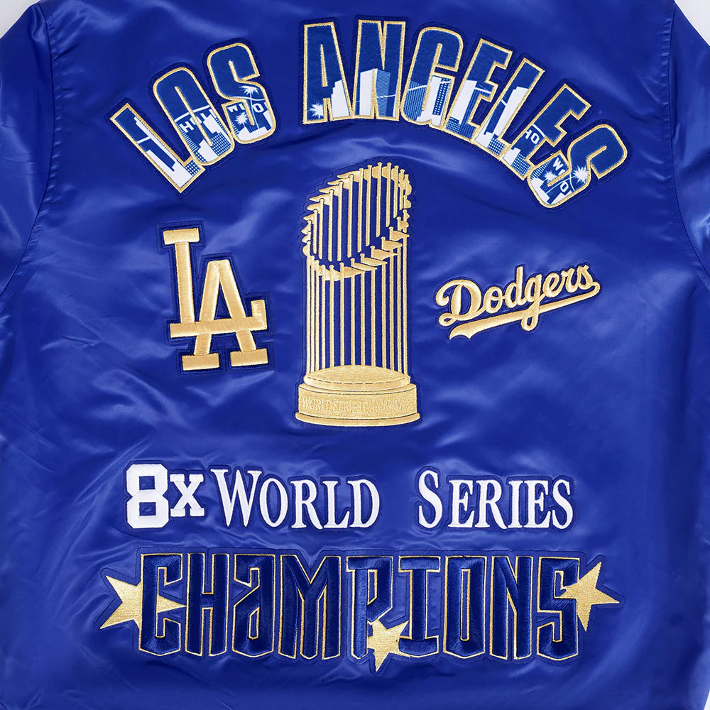 MLB LOS ANGELES DODGERS WORLD SERIES WOMEN'S RIB SATIN JACKET