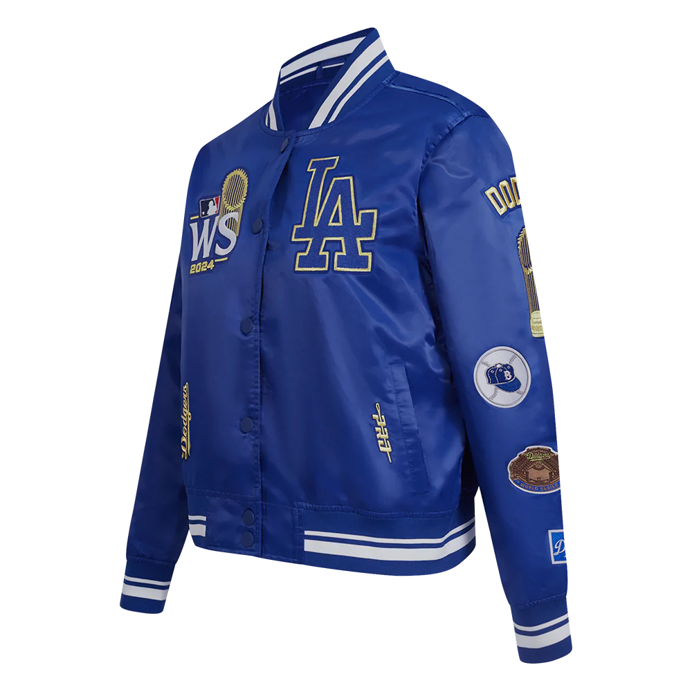 MLB LOS ANGELES DODGERS WORLD SERIES WOMEN'S RIB SATIN JACKET
