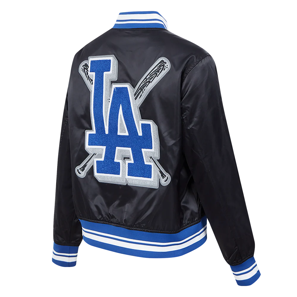 MLB LOS ANGELES DODGERS MASHUP WOMEN'S RIB SATIN JACKET