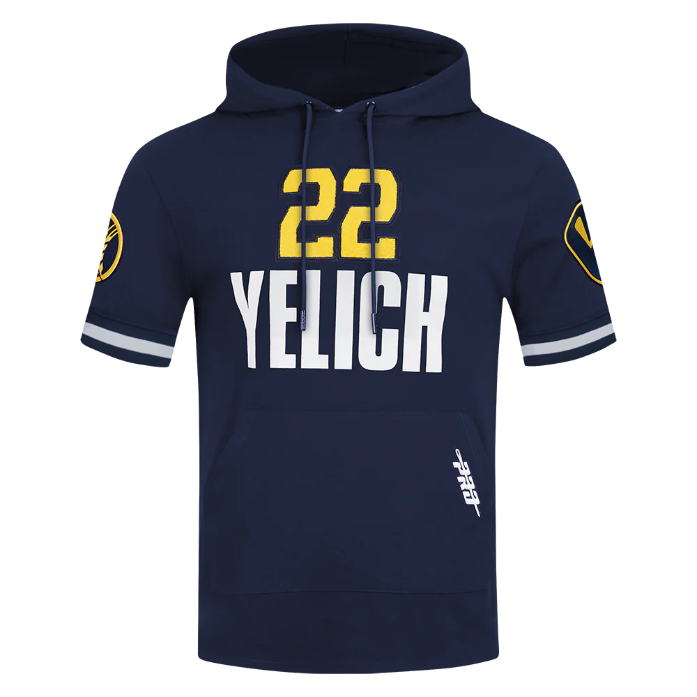 MLB MILWAUKEE BREWERS CHRISTIAN YELICH #22 CLASSIC MEN'S SHORT SLEEVE PULLOVER HOODIE