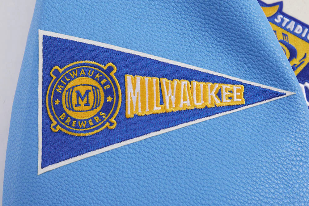 MLB MILWAUKEE BREWERS RETRO CLASSIC MEN'S RIB WOOL VARSITY JACKET
