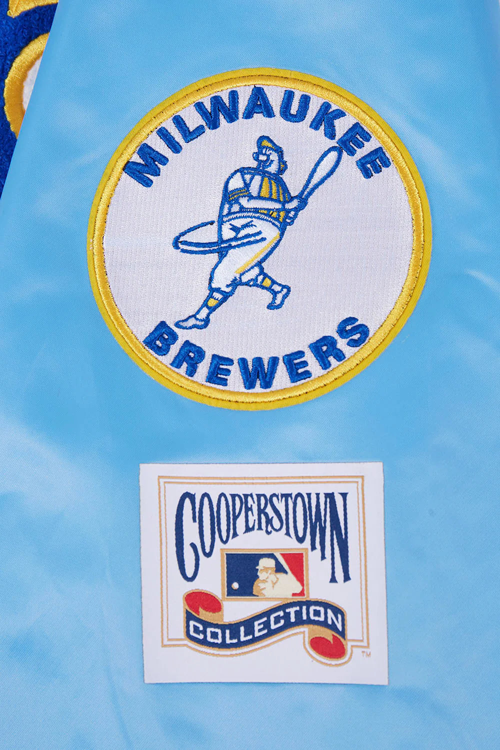 MLB MILWAUKEE BREWERS RETRO CLASSIC MEN'S RIB SATIN JACKET