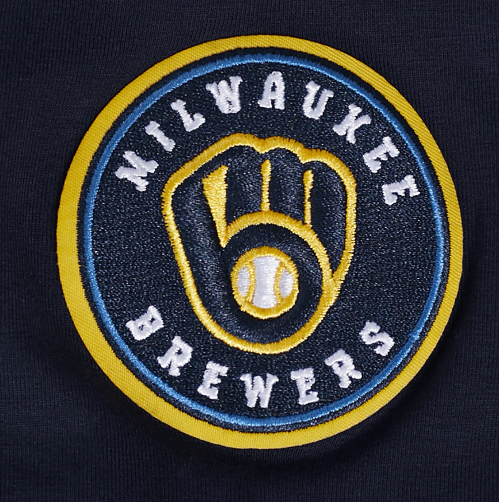 MLB MILWAUKEE BREWERS CLASSIC SHORT SLEEVE WOMEN'S SINGLE JERSEY SLIM FIT TOP