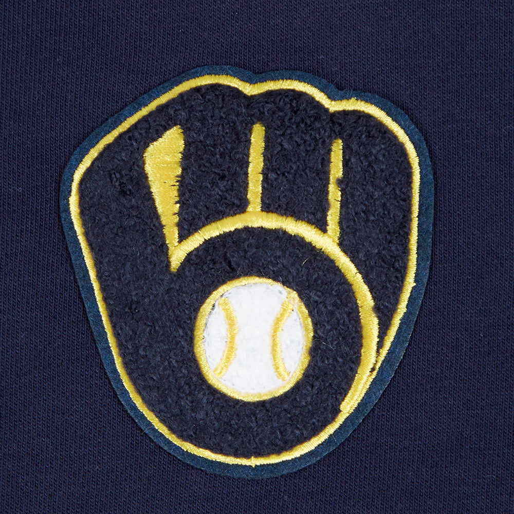 MLB MILWAUKEE BREWERS CLASSIC WOMEN'S CROPPED PULLOVER HOODIE