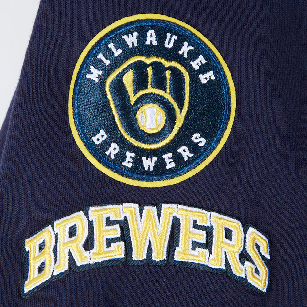 MLB MILWAUKEE BREWERS CLASSIC WOMEN'S CROPPED PULLOVER HOODIE