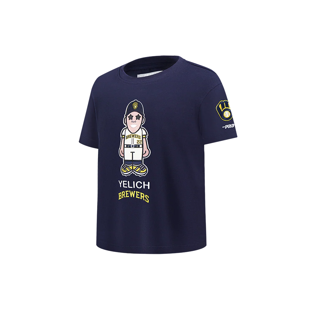 MLB MILWAUKEE BREWERS CHRISTIAN YELICH #22 AVATAR LITTLE BOYS SHORT SLEEVE TOP