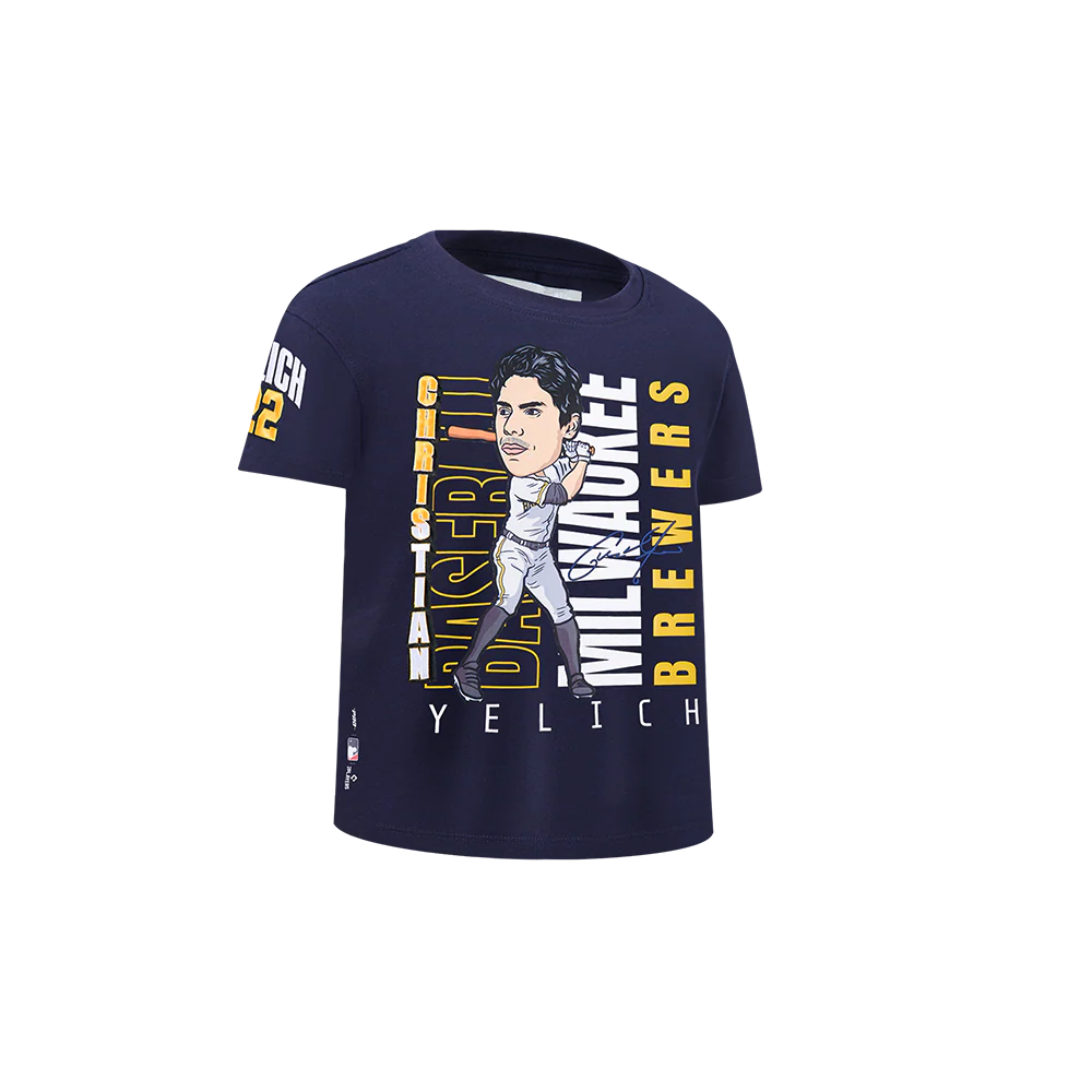 MLB MILWAUKEE BREWERS CHRISTIAN YELICH #22 REMIX AVATAR TODDLER BOYS SHORT SLEEVE TOP