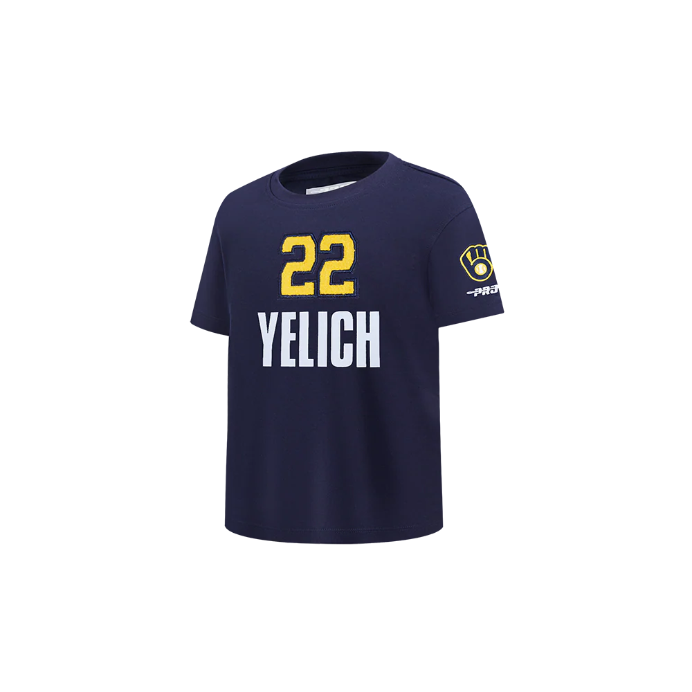 MLB MILWAUKEE BREWERS CHRISTIAN YELICH #22 CLASSIC PLAYER NAME AND NUMBER TODDLER BOY'S TEE