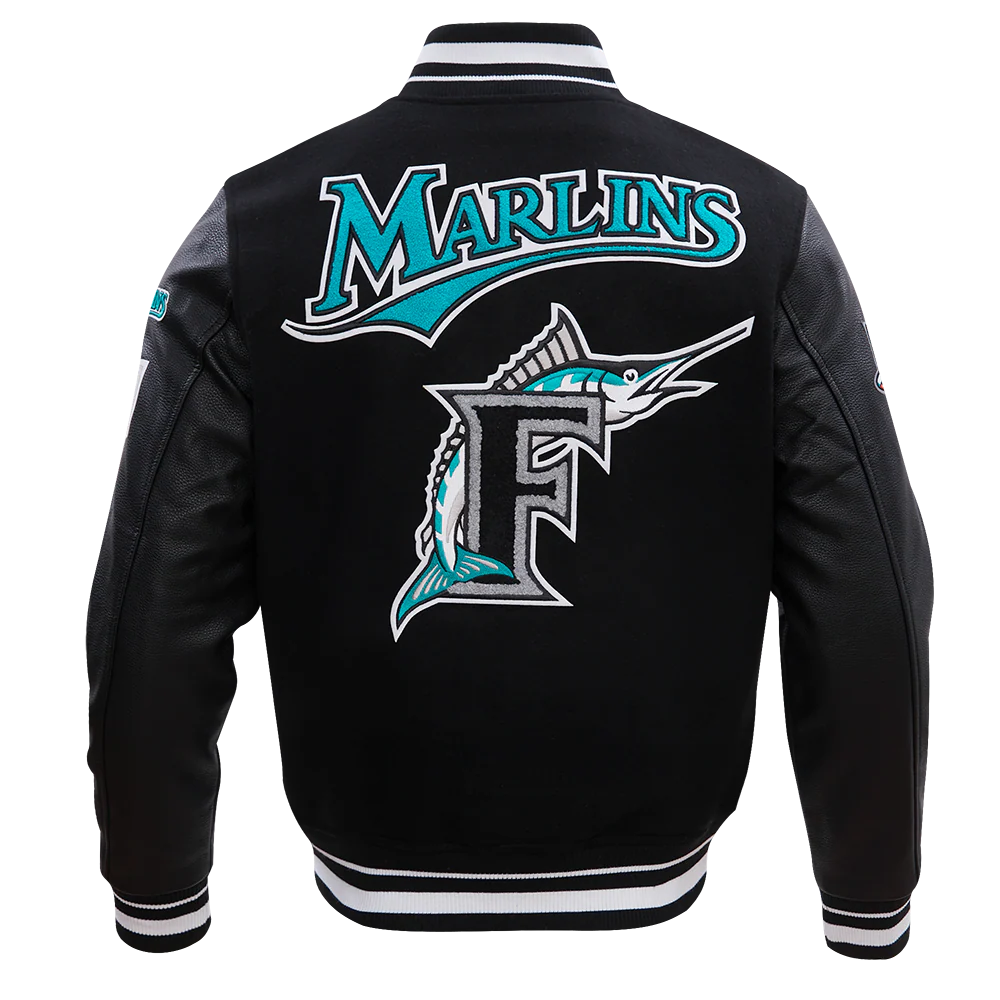 MLB FLORIDA MARLINS RETRO CLASSIC MEN'S RIB WOOL VARSITY JACKET
