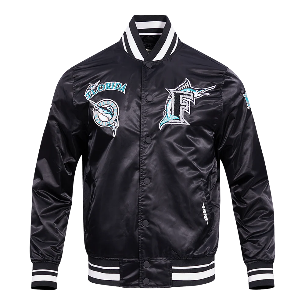 MLB FLORIDA MARLINS RETRO CLASSIC MEN'S RIB SATIN JACKET