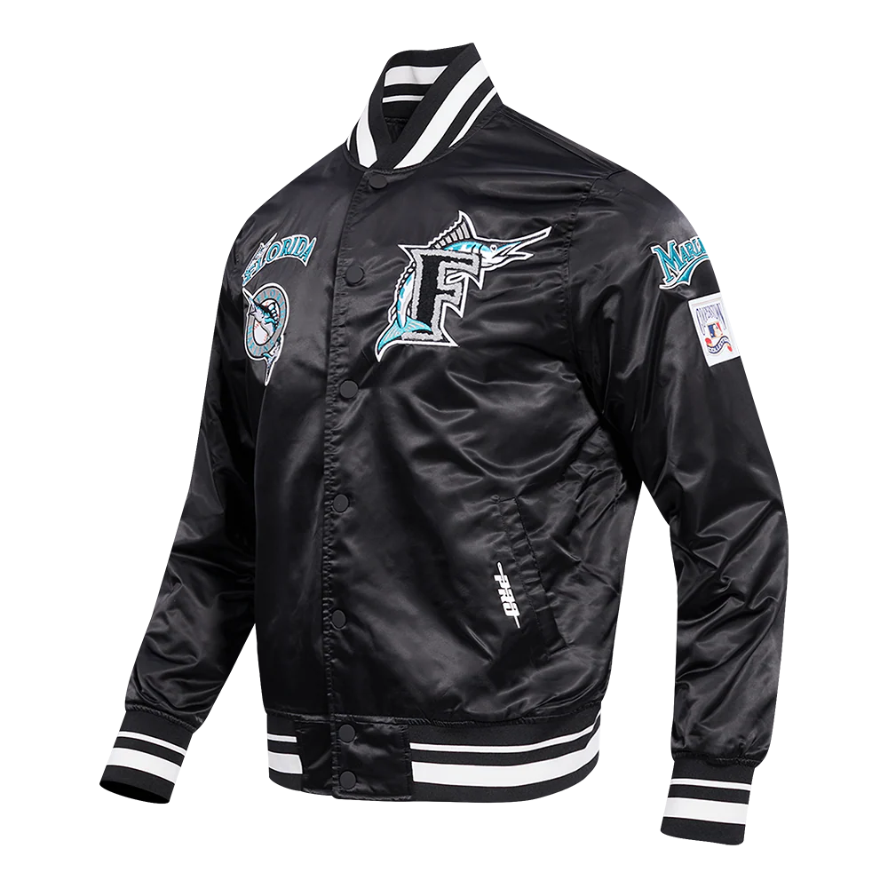 MLB FLORIDA MARLINS RETRO CLASSIC MEN'S RIB SATIN JACKET