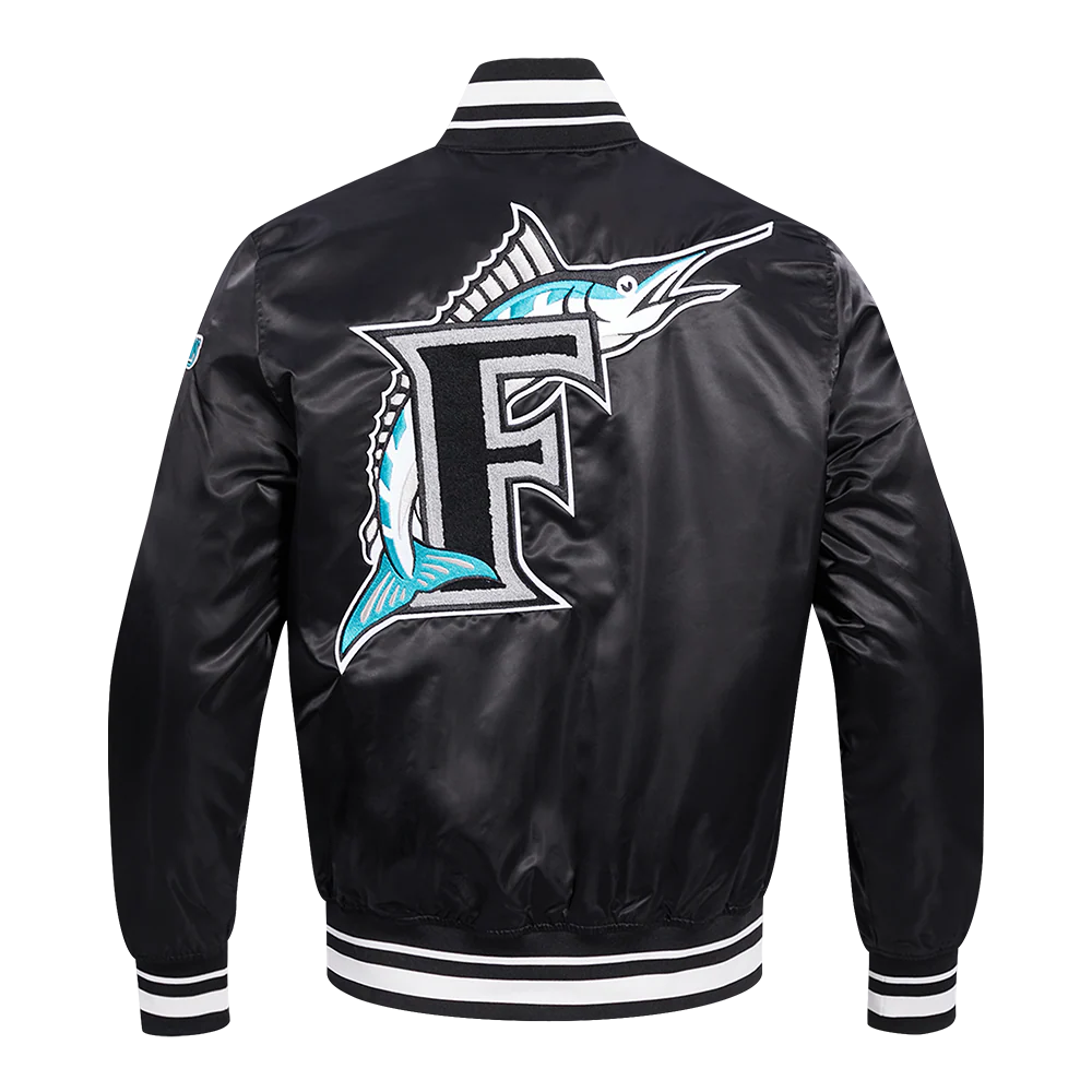 MLB FLORIDA MARLINS RETRO CLASSIC MEN'S RIB SATIN JACKET